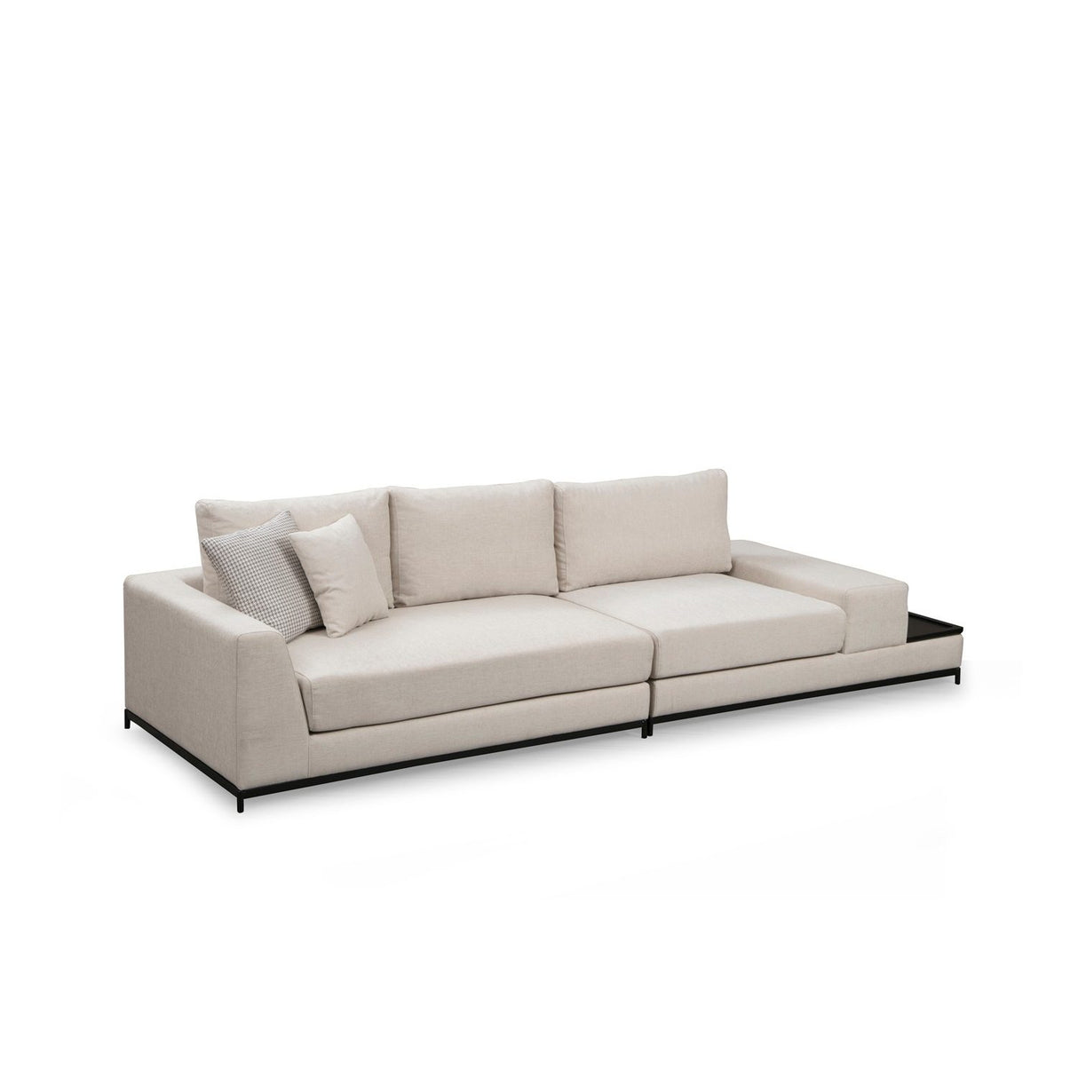 Ghent med sidobord (320 x 102 x 84 cm) Beige 4-sits soffa