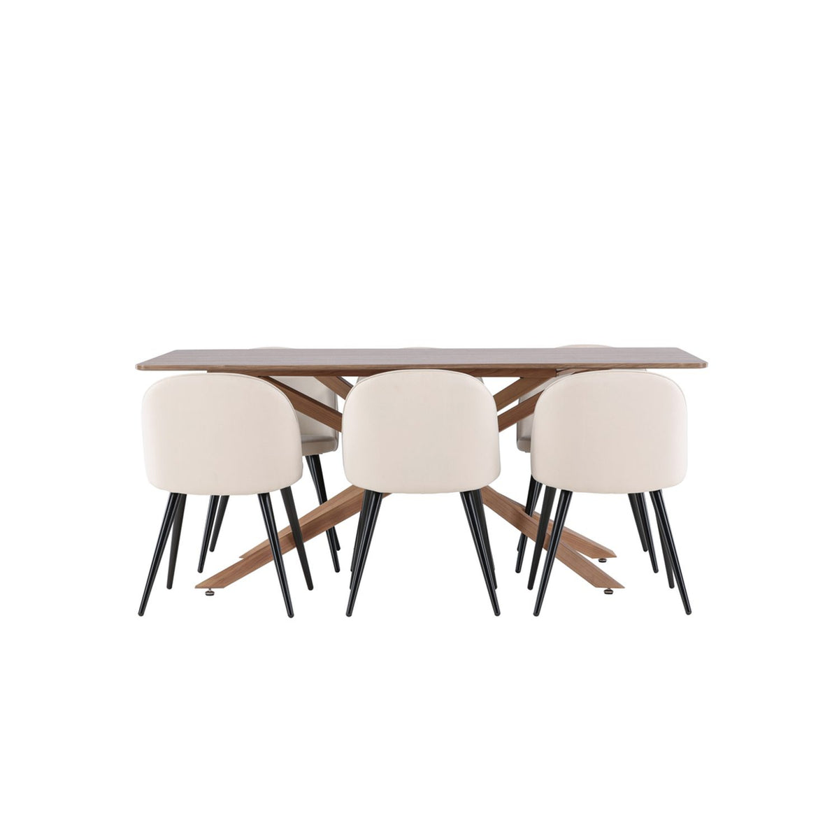 Piazza, Velvet Rektangulär matgrupp Beige,Svart, Mocka, 180 x 90