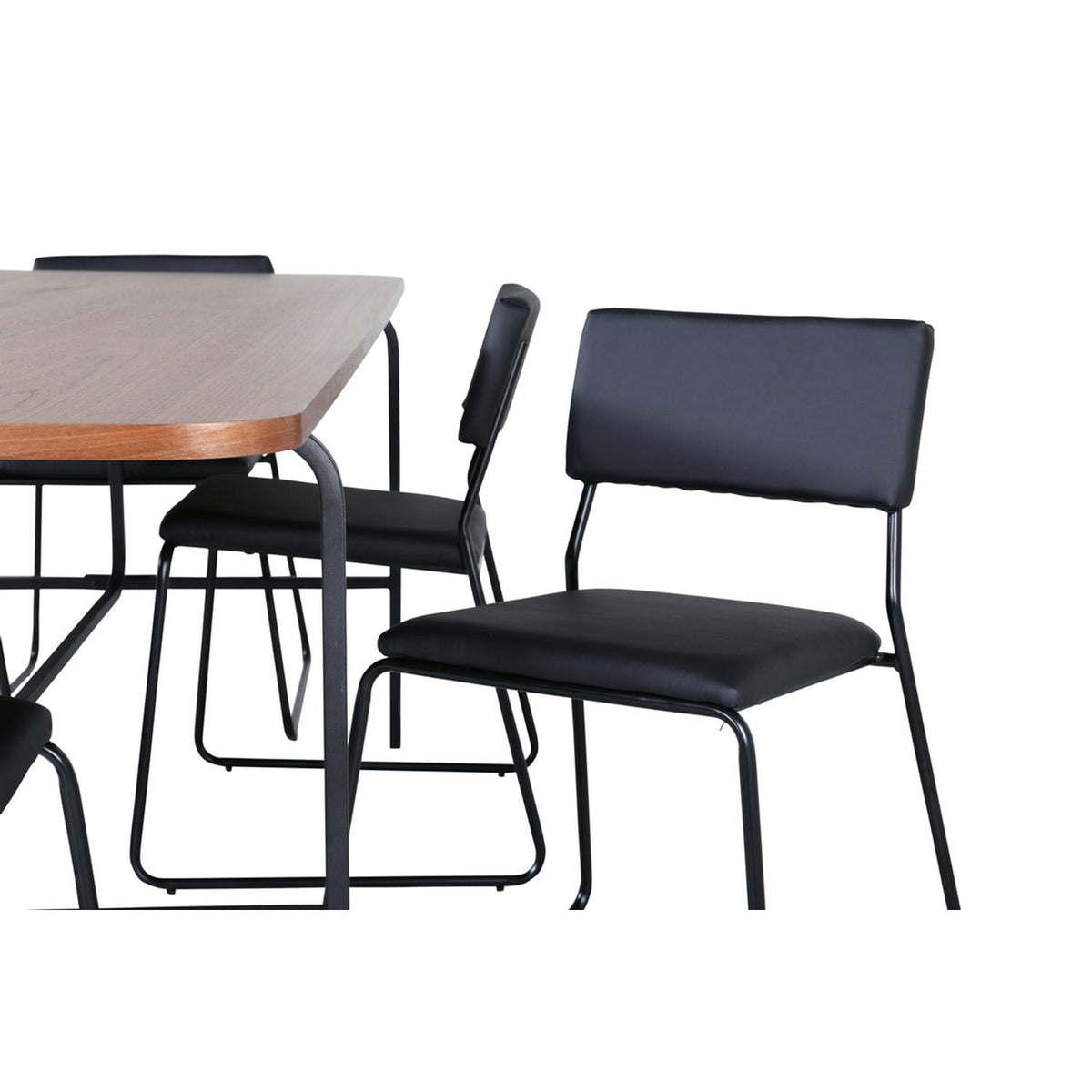 Uno, Kenth Rektangulär matgrupp Svart, Svart,Natur, 200 x 90