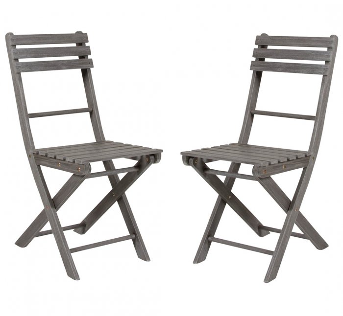 Bruton Matstol Grå 2-pack