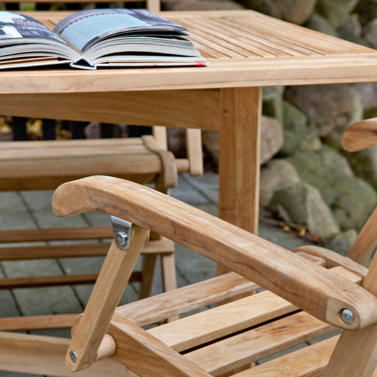 York Trädgårdsmöbelset Butterfly 1 Bord + 4 Stolar Teak