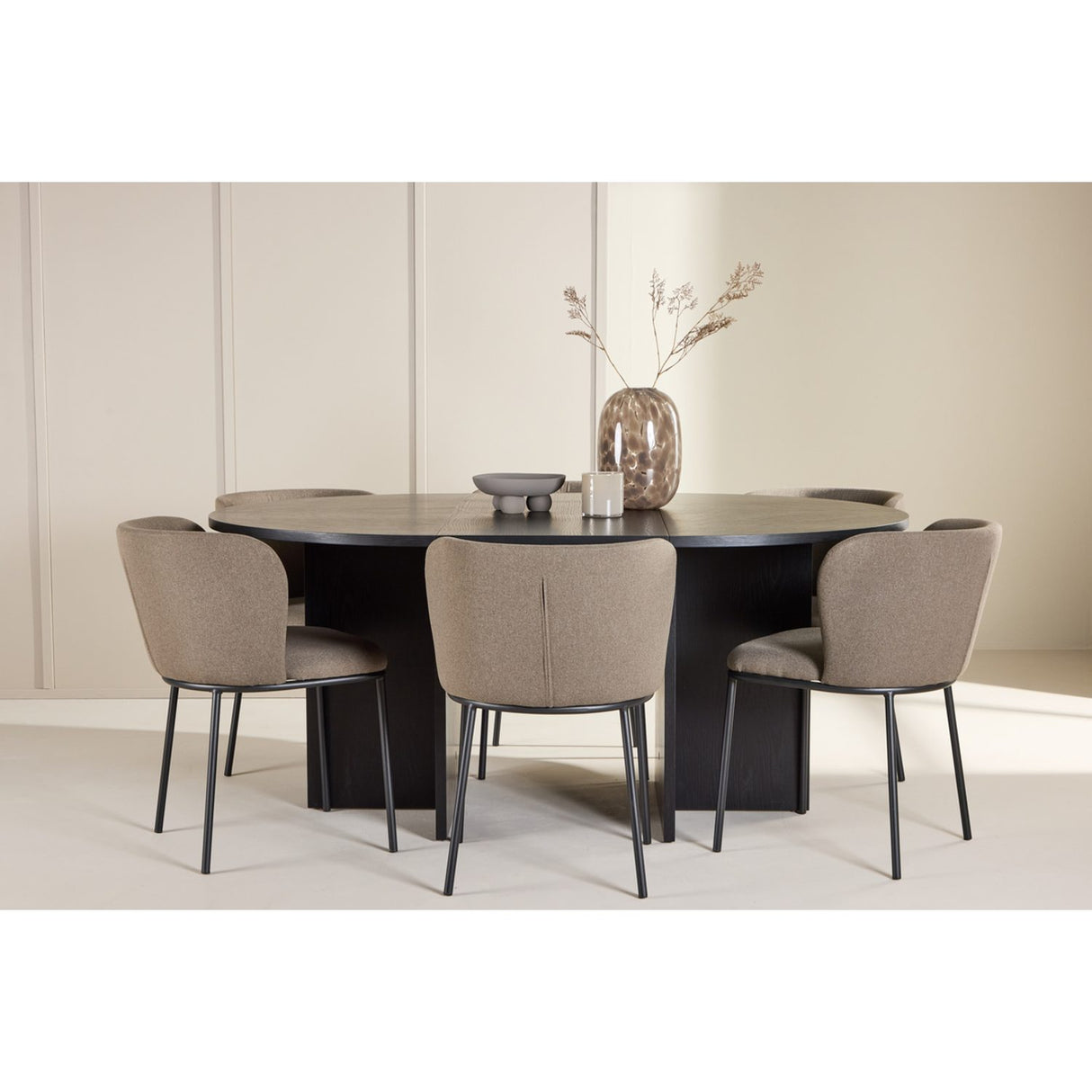 Strada, Edina Oval matgrupp Brun, Svart, 6st