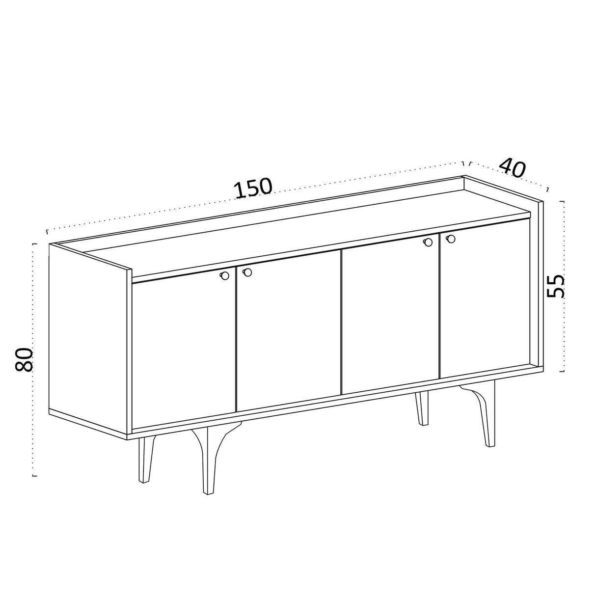 Paramaribo (150 x 80 x 40 cm) Konsol Sapphire Oak