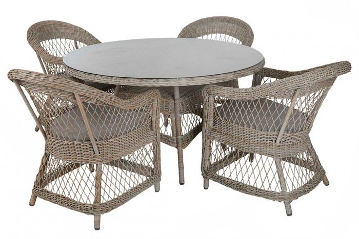 Kamomill Runt Matbord 130 cm Beige