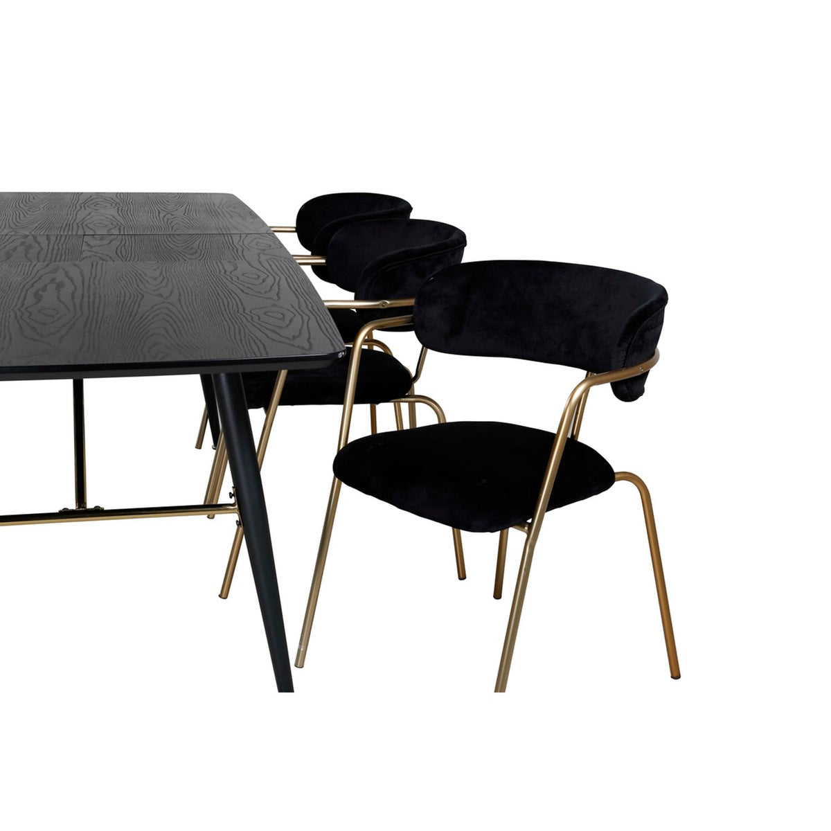 Gold, Arrow Rektangulär matgrupp Svart,Guld, Svart, 180 x 85