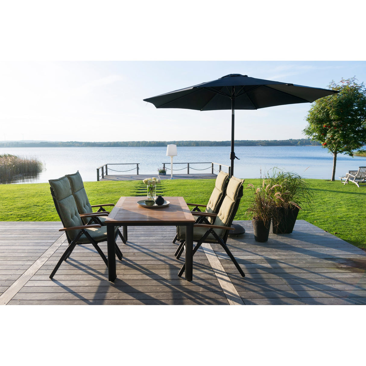 Nydala Utebord 96x150/200 cm Svart/Teak