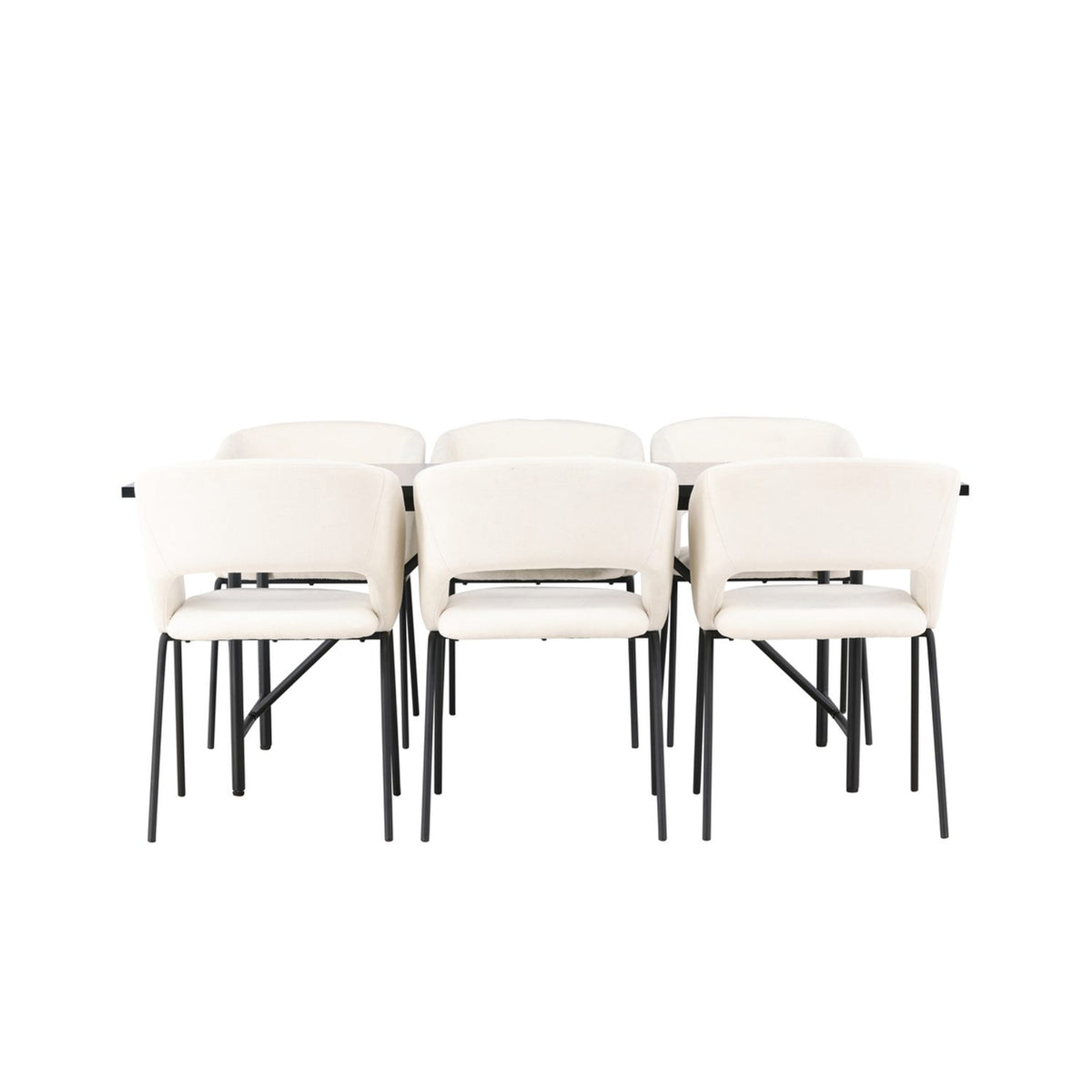 Astrid, Day Rektangulär matgrupp Svart,Brutet vitt, Svart, 200 x 90