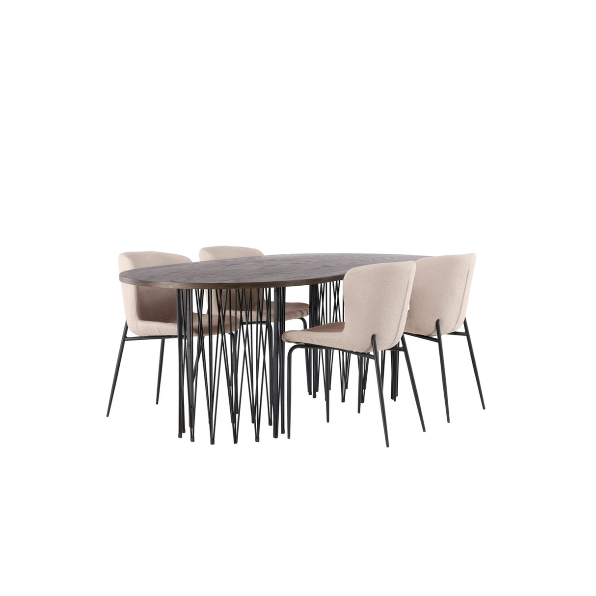Stone, Modesto Oval matgrupp Beige,Svart, Svart, mocka, 220 x 100