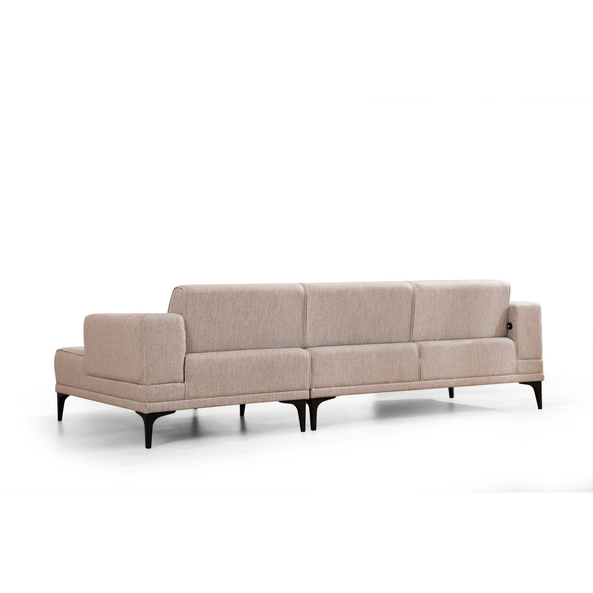 Hanoi (250-140 x 85 x 77 cm) Hörnsoffa-bäddsoffa Ljusbrun, Höger