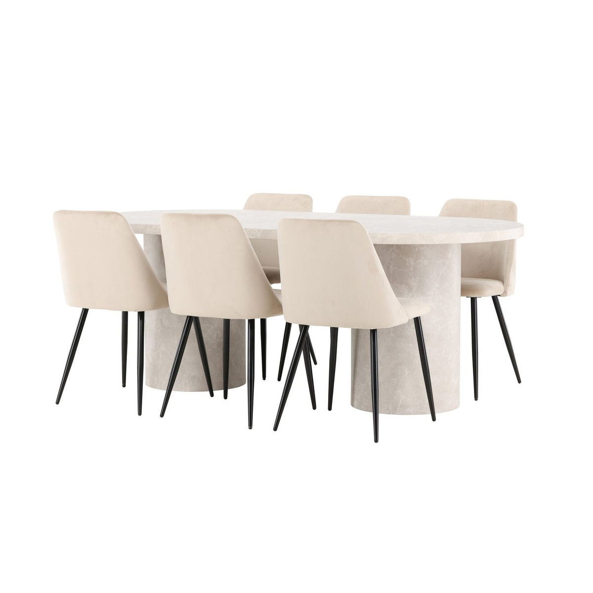 Narvik, Night Oval matgrupp Beige, Svart, Beige, 200 x 100