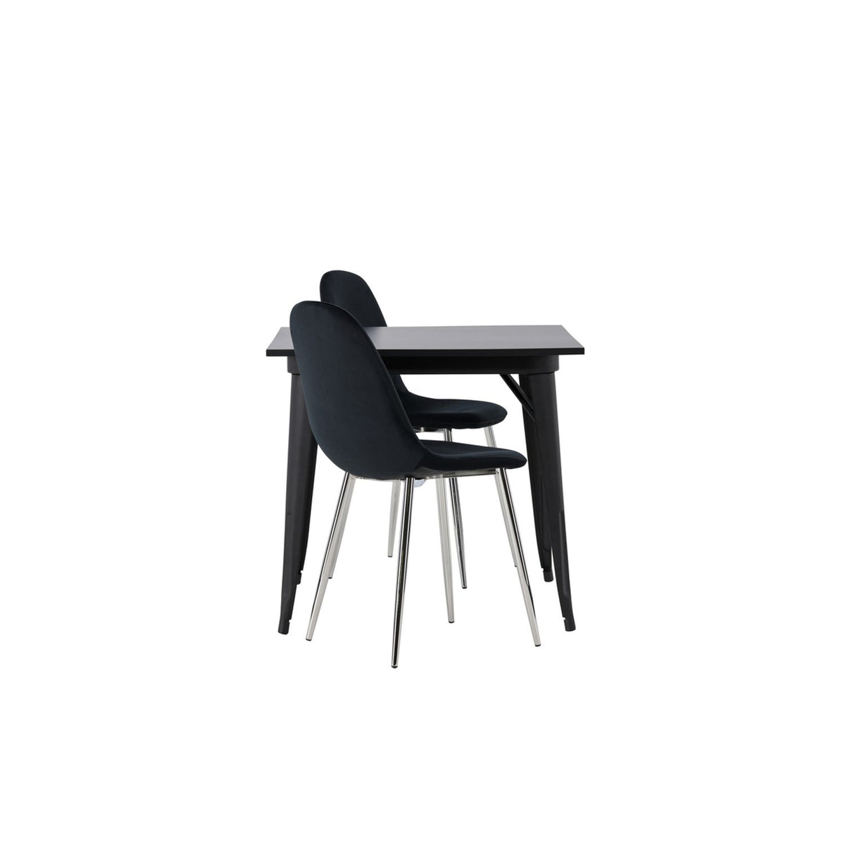 Tempe, Polar Rektangulär matgrupp Svart,Silver, Svart, 80 x 80
