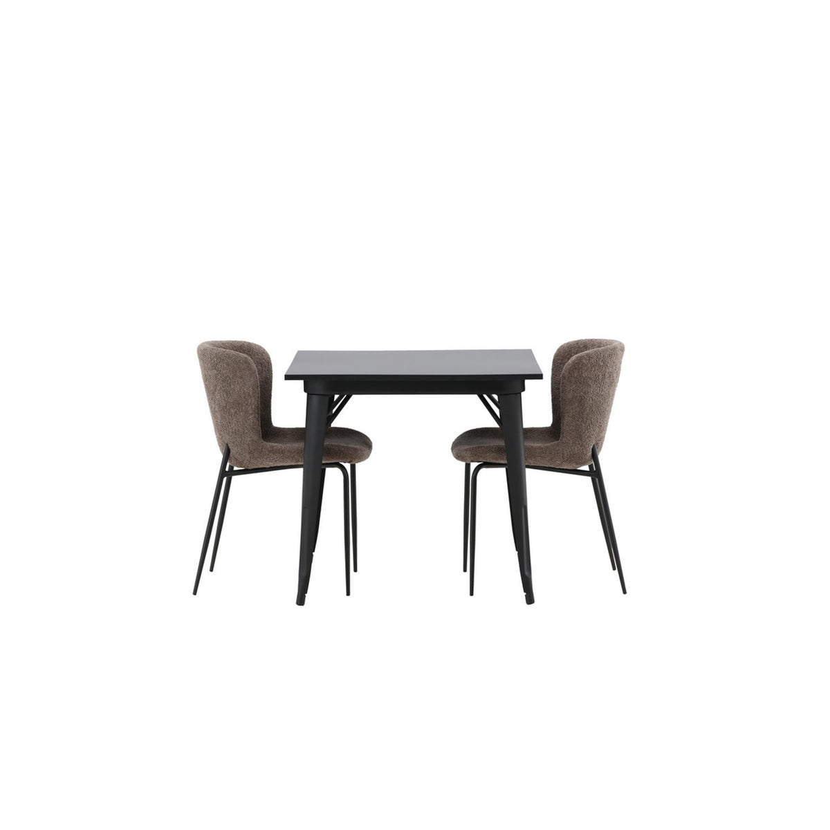 Tempe, Modesto Rektangulär matgrupp Svart,Brun, Svart, 80 x 80