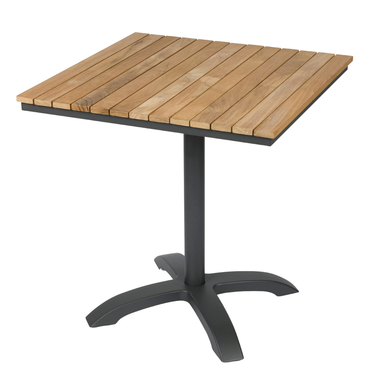 Mood Cafébord 70x70 cm i Teak/Antracit Aluminium