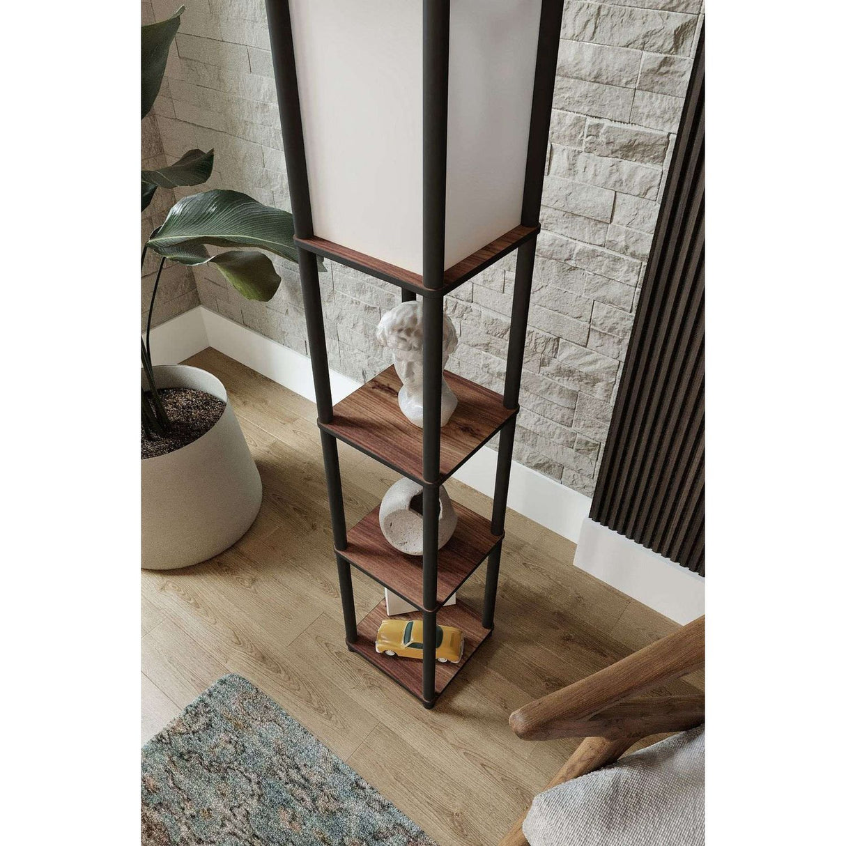 TierShelfLampz2 (H 150 cm) Golvlampa Valnöt