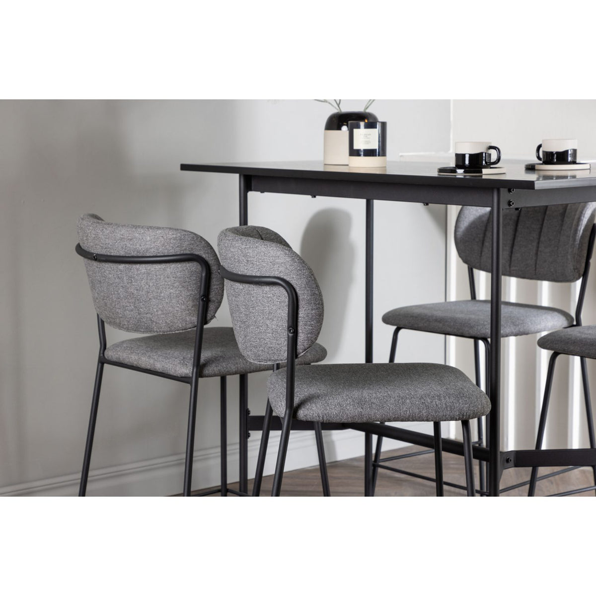 Rax, Bell Rektangulär matgrupp Svart,Grå, Svart, 120 x 60