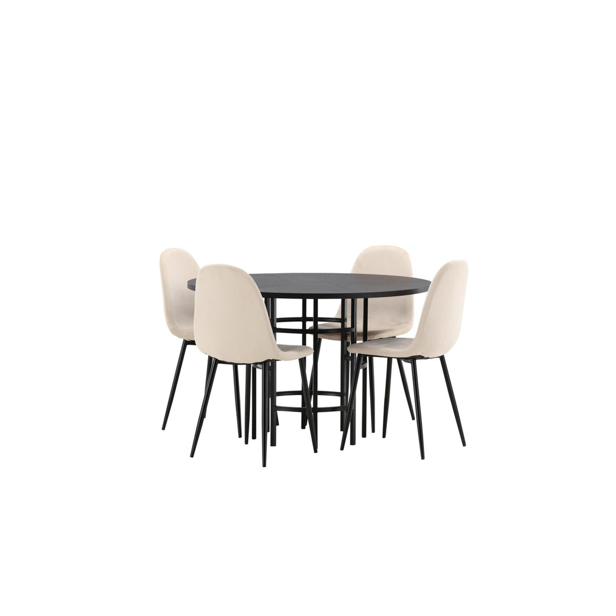 Copenhagen, Polar Rund matgrupp Beige, Svart, Svart, ⌀115