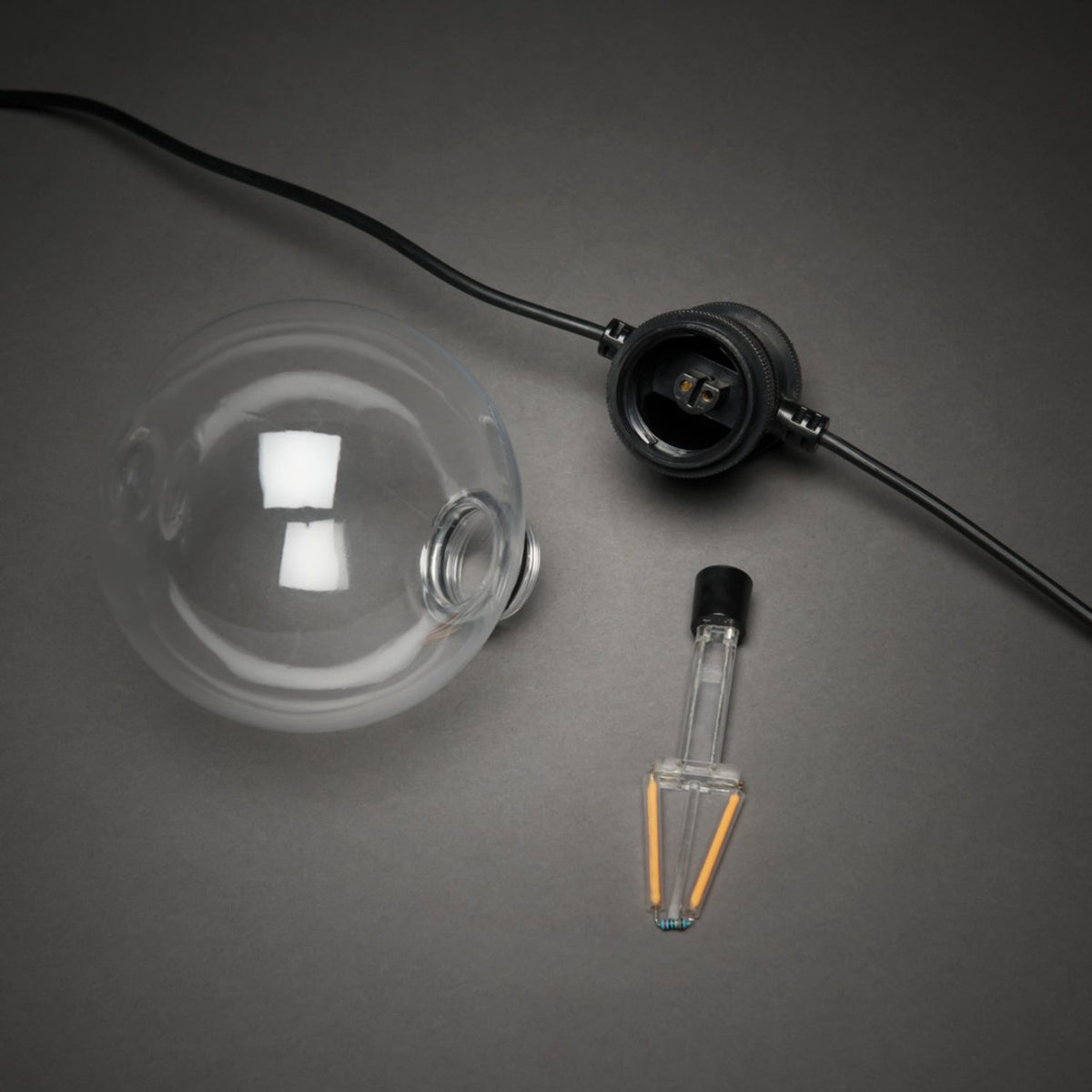 E27 10 Amber LED, Utbytbar Dimmer Klot Ljusslinga Ute
