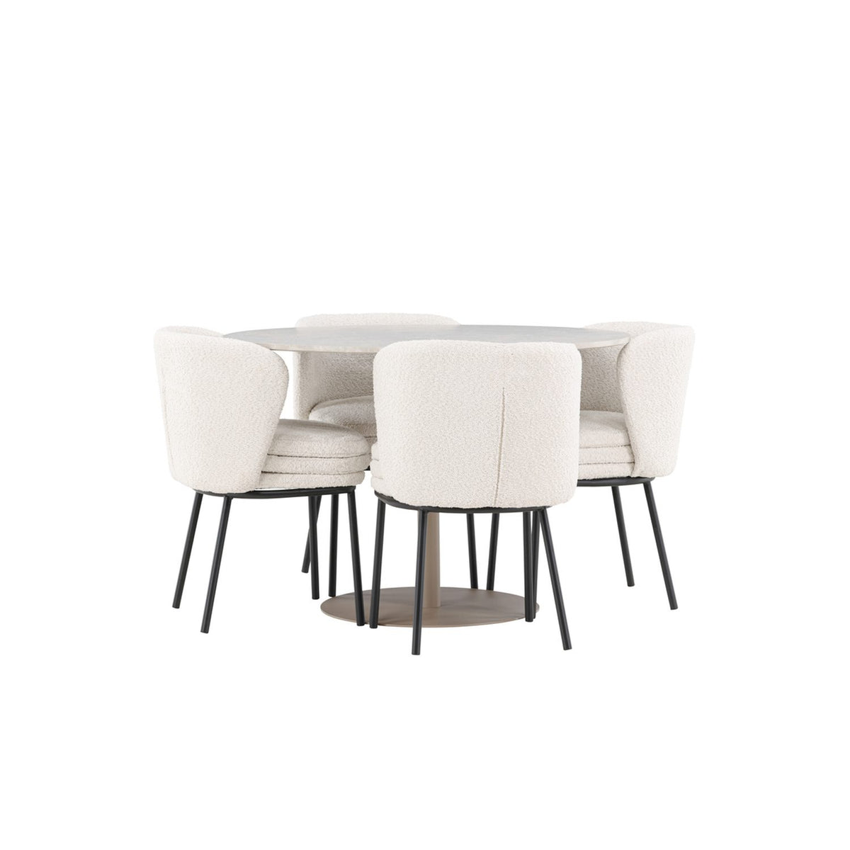 Lycke, Agnes Rund matgrupp Svart,Vit, Beige, ⌀110