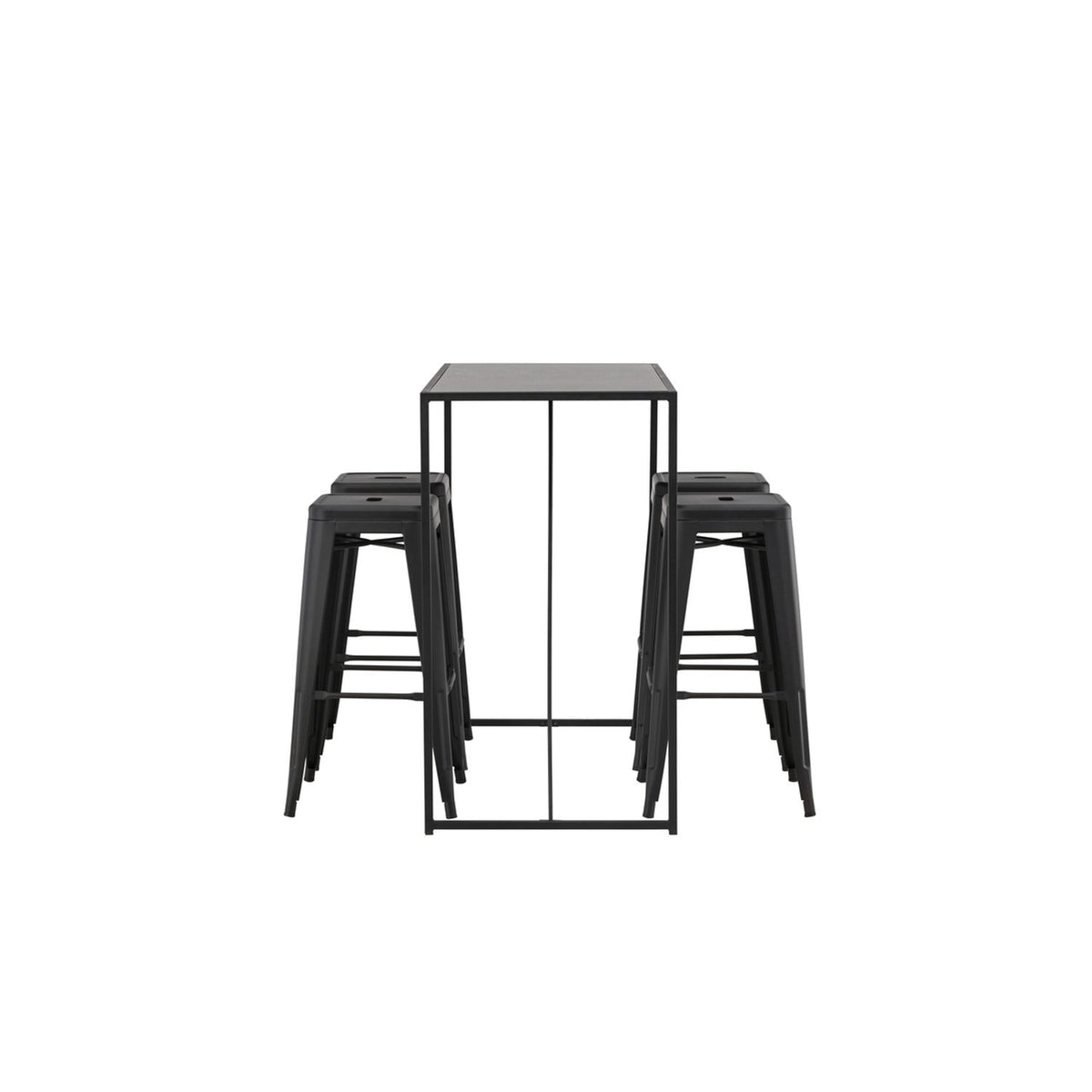 Brea, Tempe Rektangulär matgrupp Svart, Svart, 120 x 60