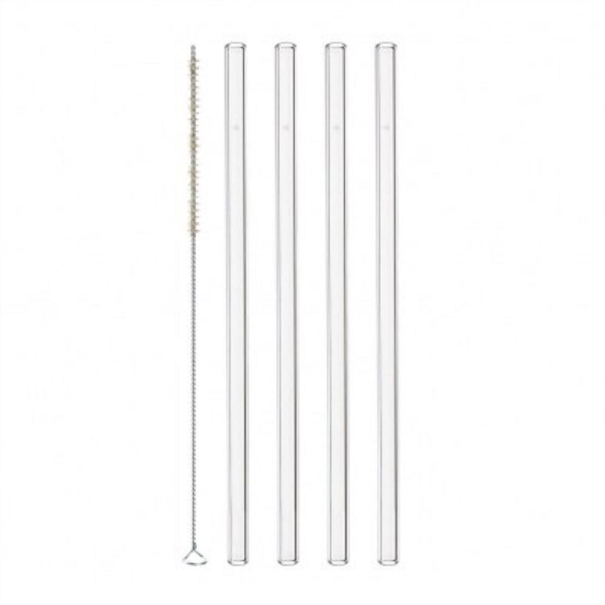 Glas 4-pack + borste Sugrör