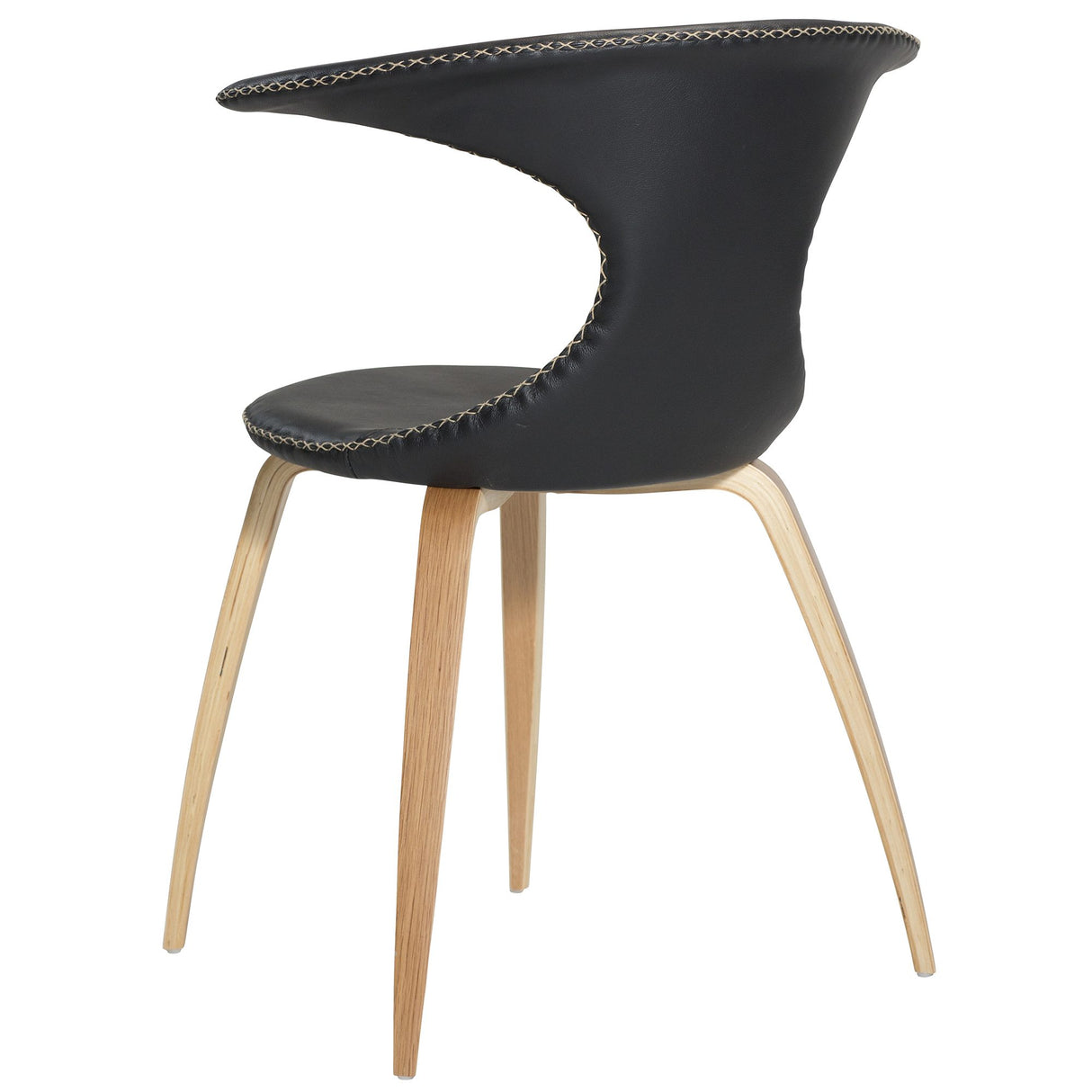 Flair Stol Black Leather, Oak