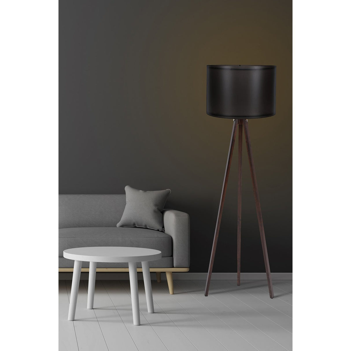 Salvador (H 145 cm) Golvlampa Svart valnöt