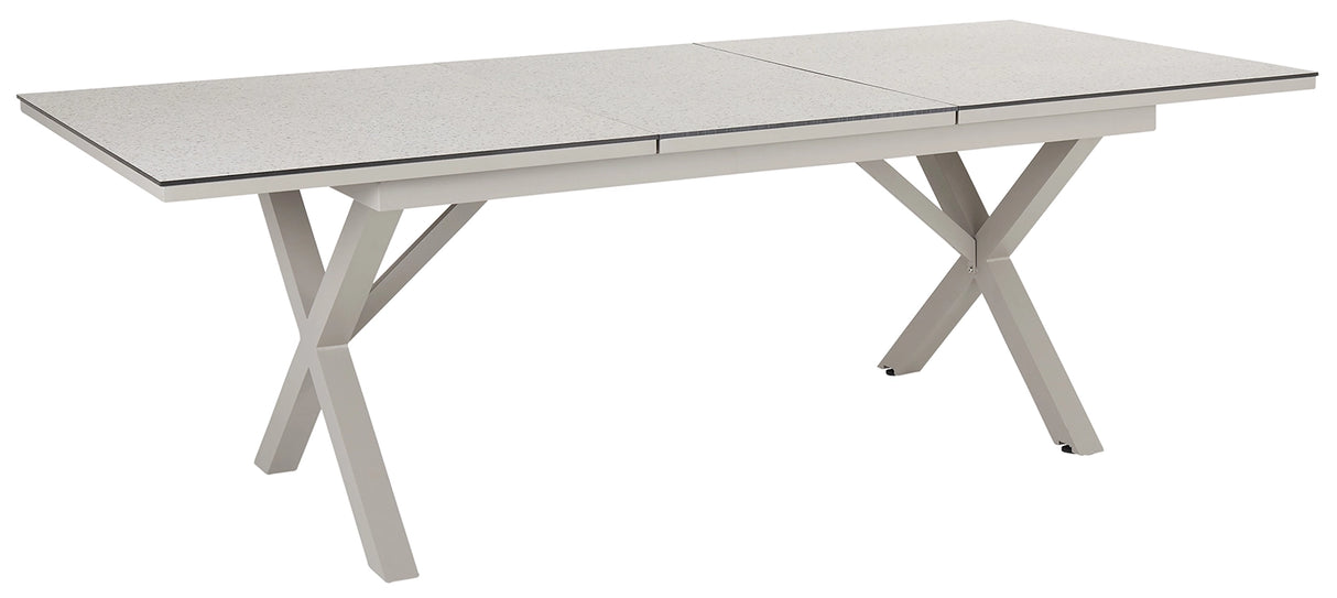 Hillmond Bord 100x166-226 cm Khaki/Beige Terrazzo