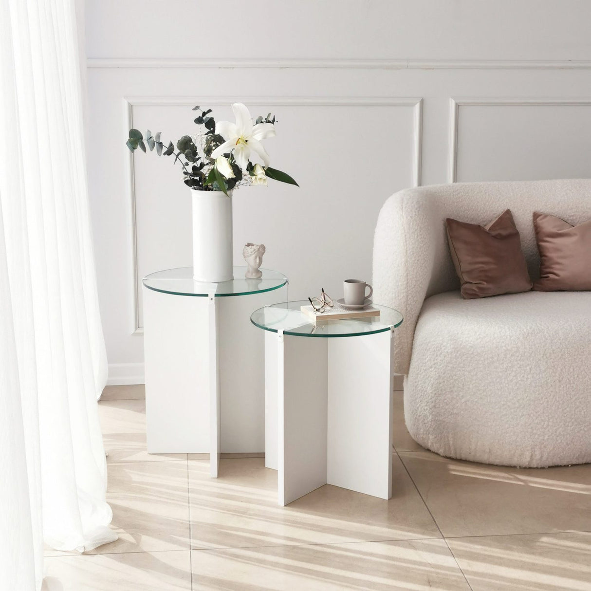 Lily (45 x 55 x 13 cm) Satsbord (2 delar) Vit