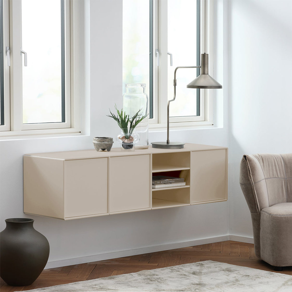 Madison Quadrant-skänk Väggmonterad Sand