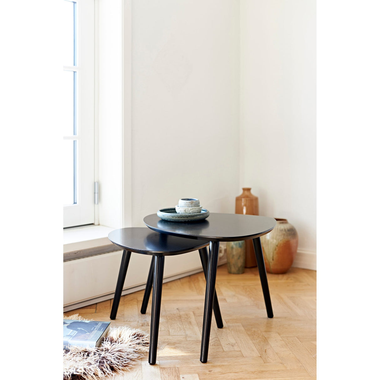 Noble 2-set Stor/Liten Satsbord Svart