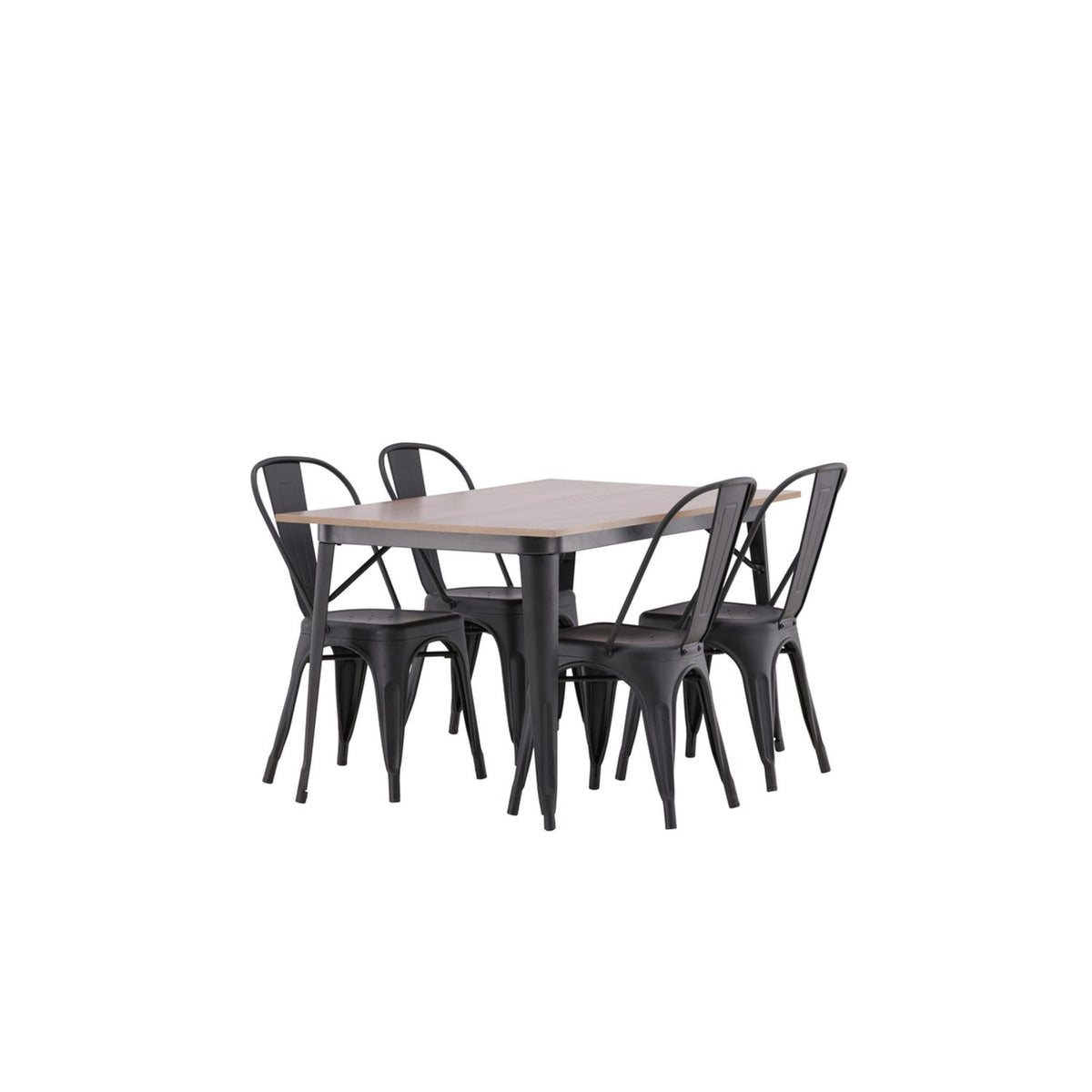Tempe, Tempe Rektangulär matgrupp Svart, Valnöt, 140 x 80