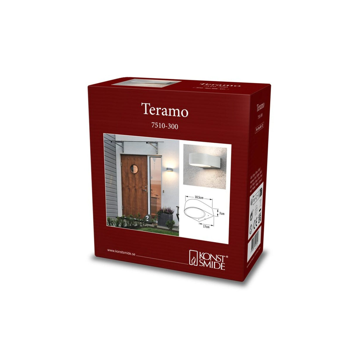 Teramo E27 Vägglampa Ute Grå