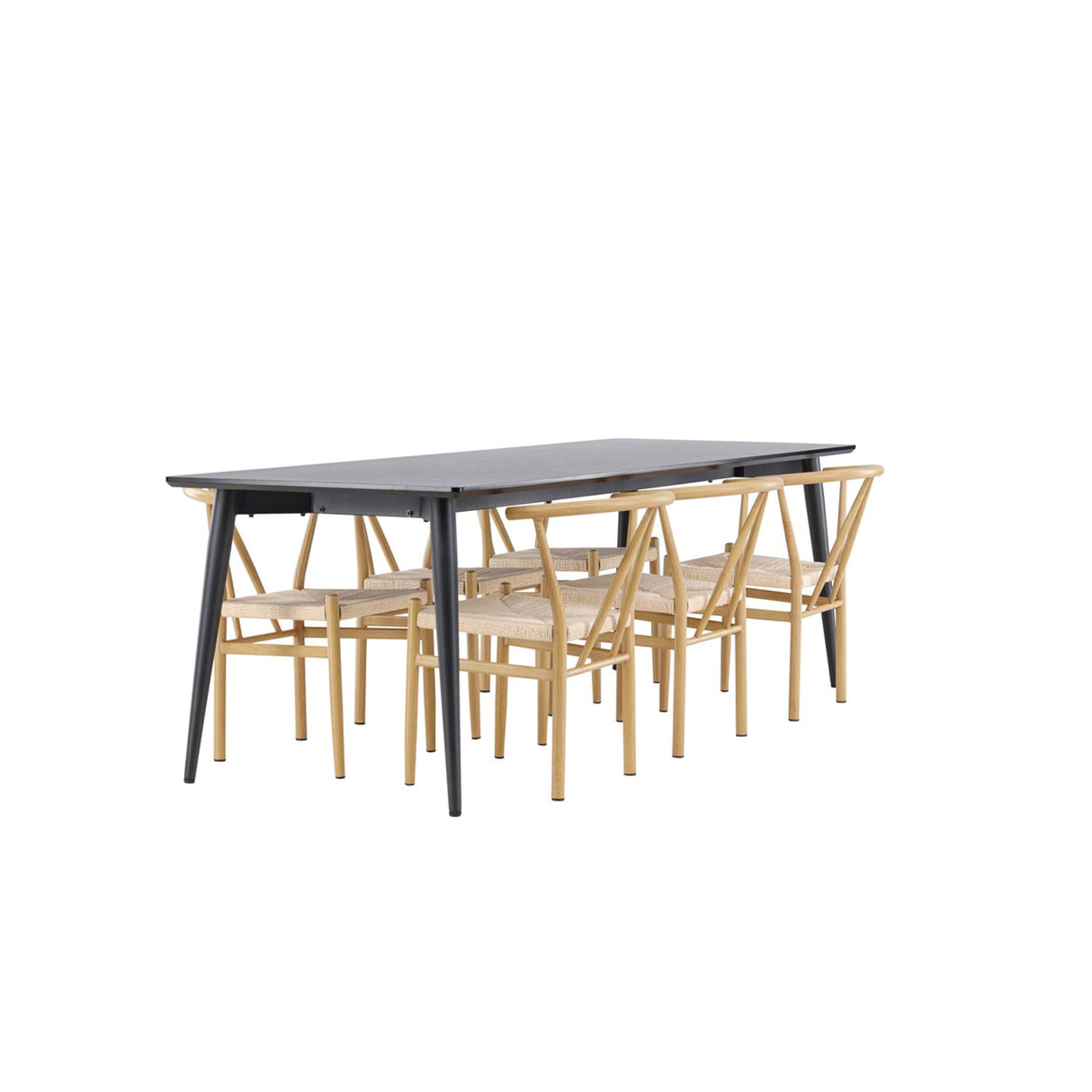 Ellis, Alfons Rektangulär matgrupp Natur, Svart, 230 x 85