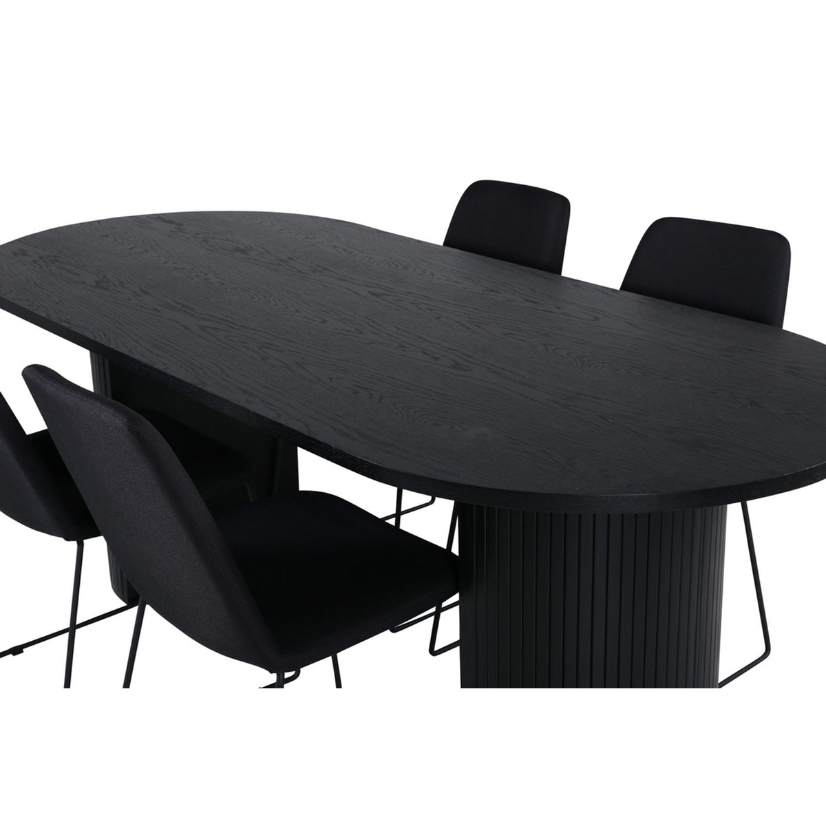 Bianca, Muce Oval matgrupp Svart, Svart, 200 x 90