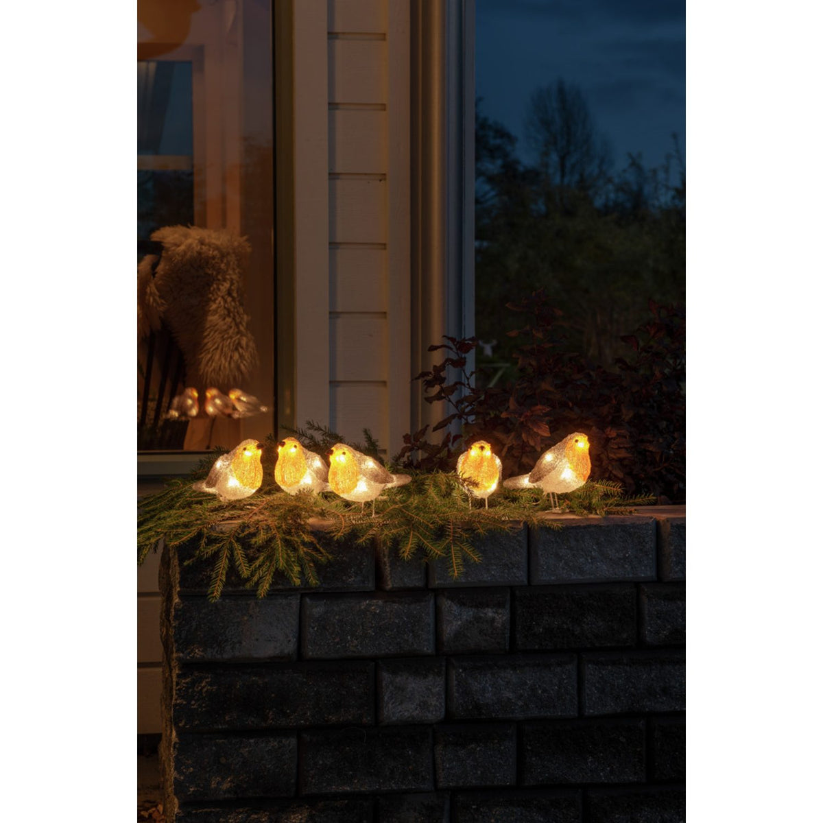 Rödhake akryl 5st 40 LED Ljusdekoration Ute