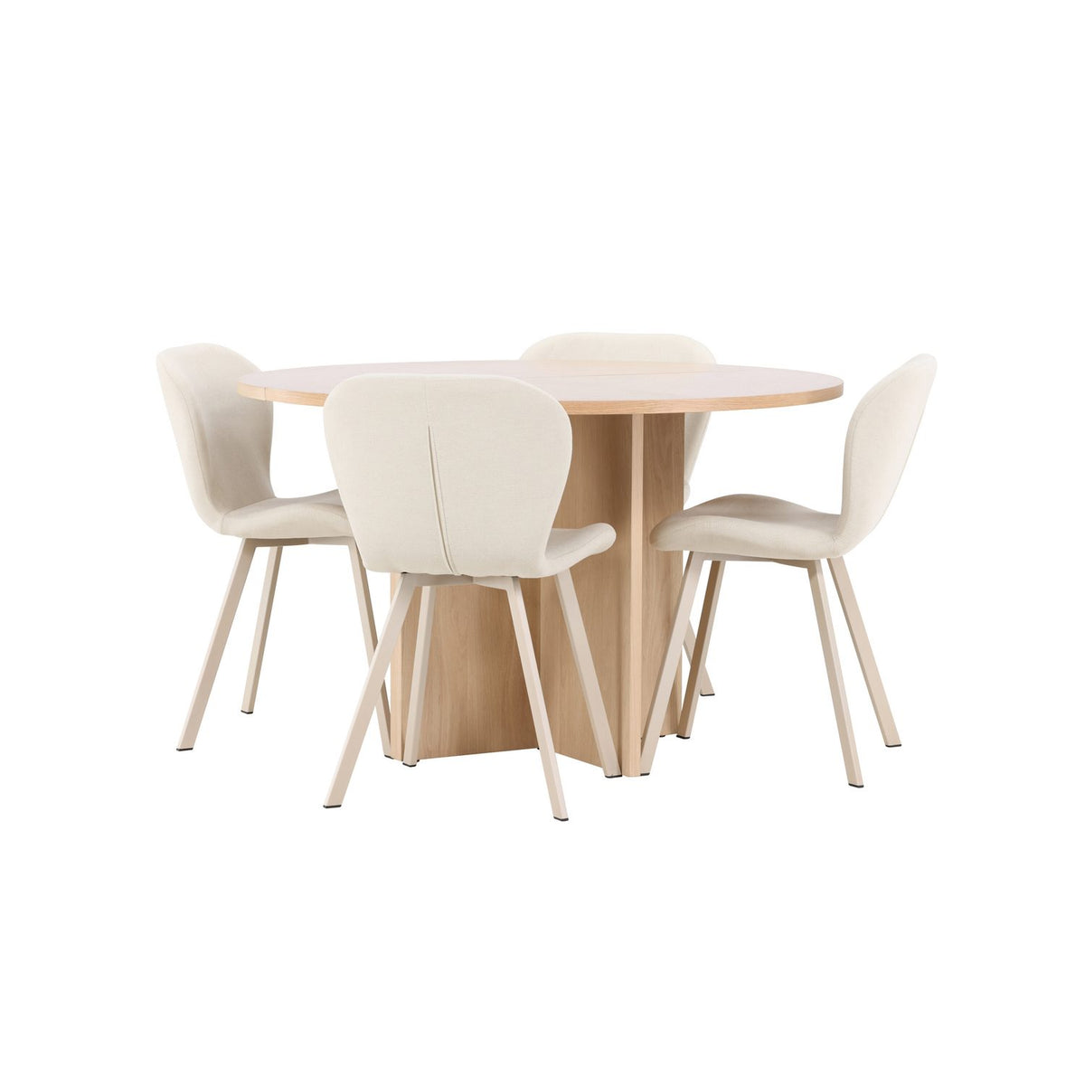 Strada, Lilja Oval matgrupp Beige, Vitpigmenterad, ⌀120