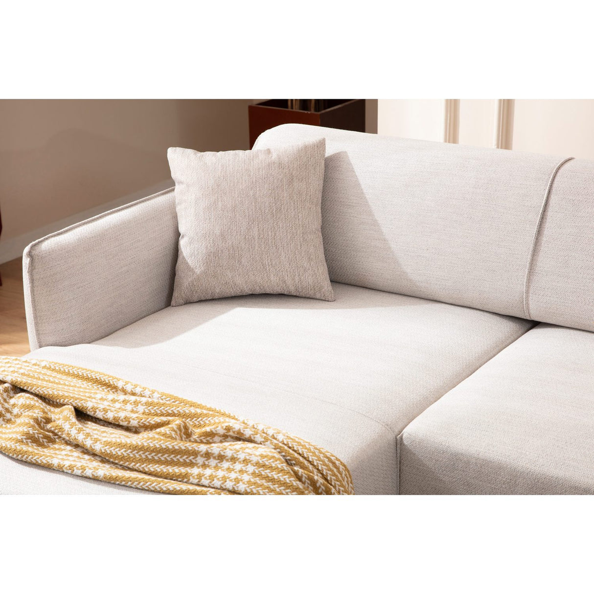 Belissimo (140-270 x 95 x 67 cm) Hörnsoffa Offwhite, Vänster