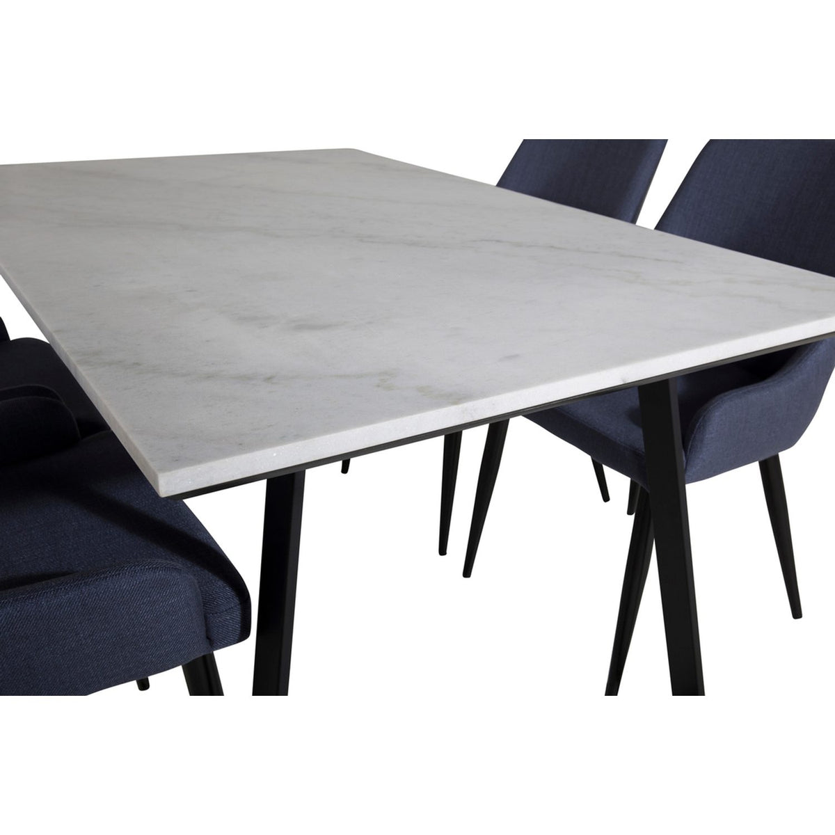 Estelle, Plaza Rektangulär matgrupp Svart,Blå, Svart, vit, 140 x 90