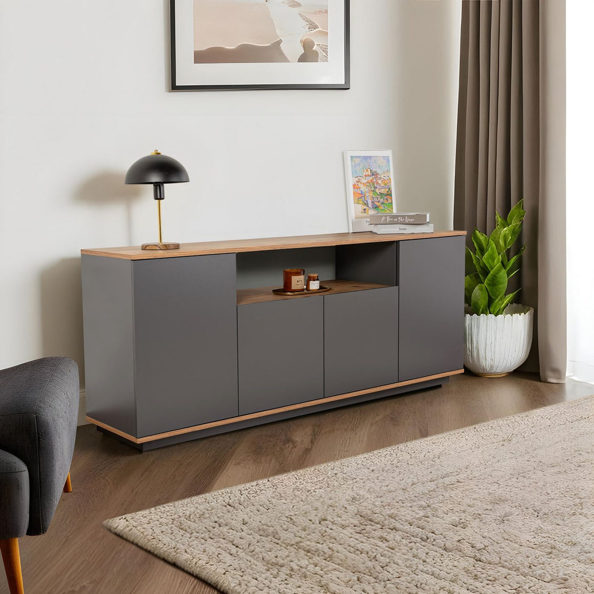 Asprilla Konsolbord Antracit / Atlantic Pine