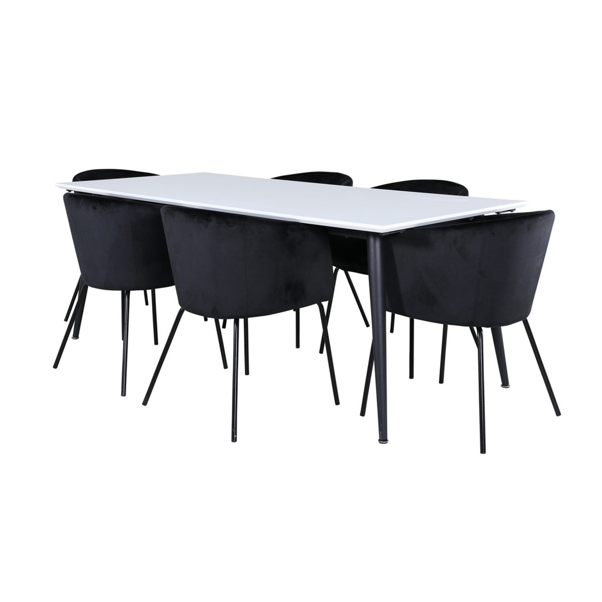 Jimmy, Berit Rektangulär matgrupp Svart, Svart,Vitt, 195 x 90
