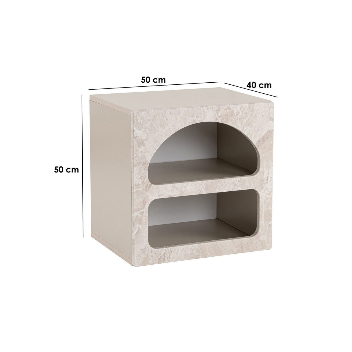 Graz (50 x 40 cm) Nattduksbord Travertinmarmor sandsten