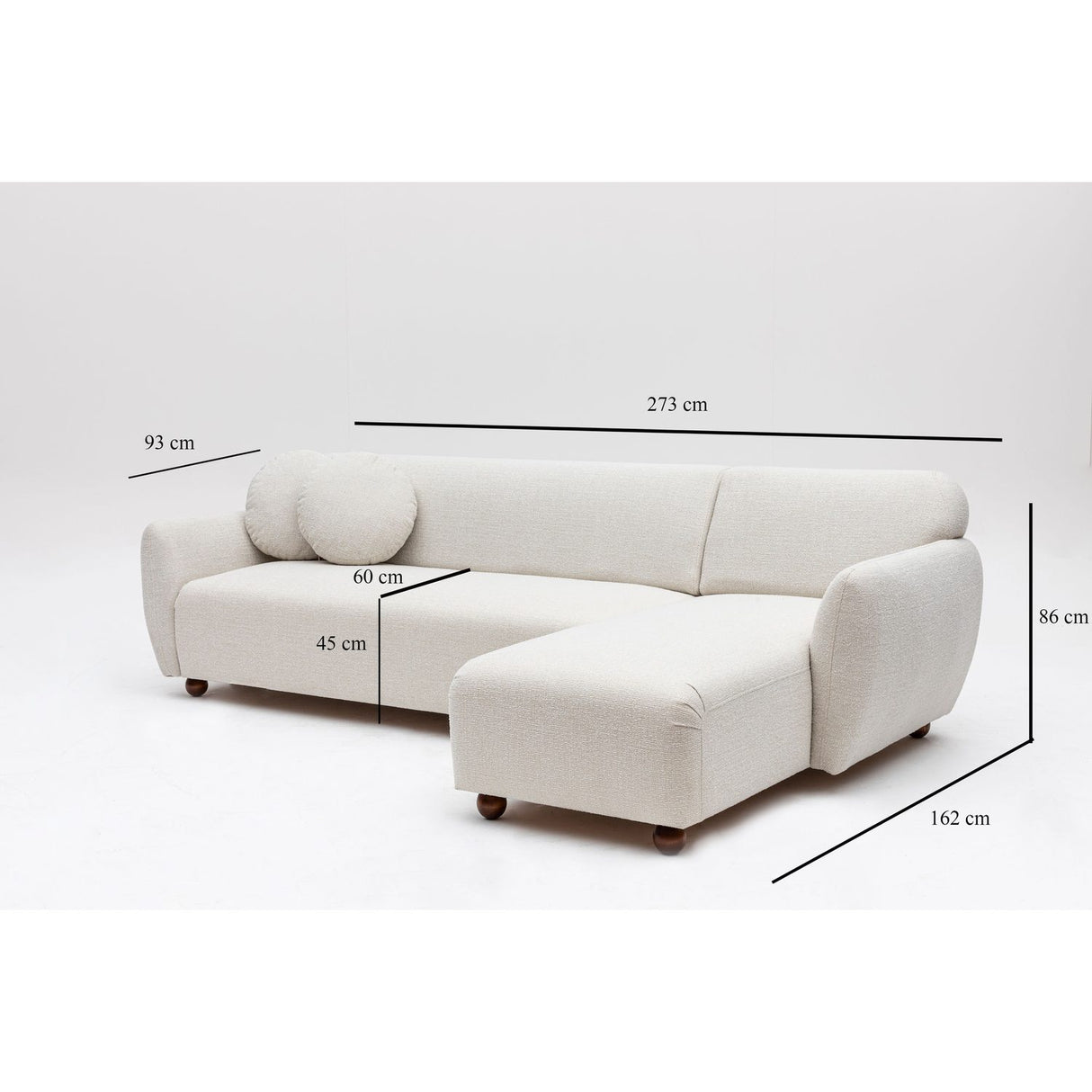 Eddy Corner (162-273 x 93 x 86 cm) Hörnsoffa Höger