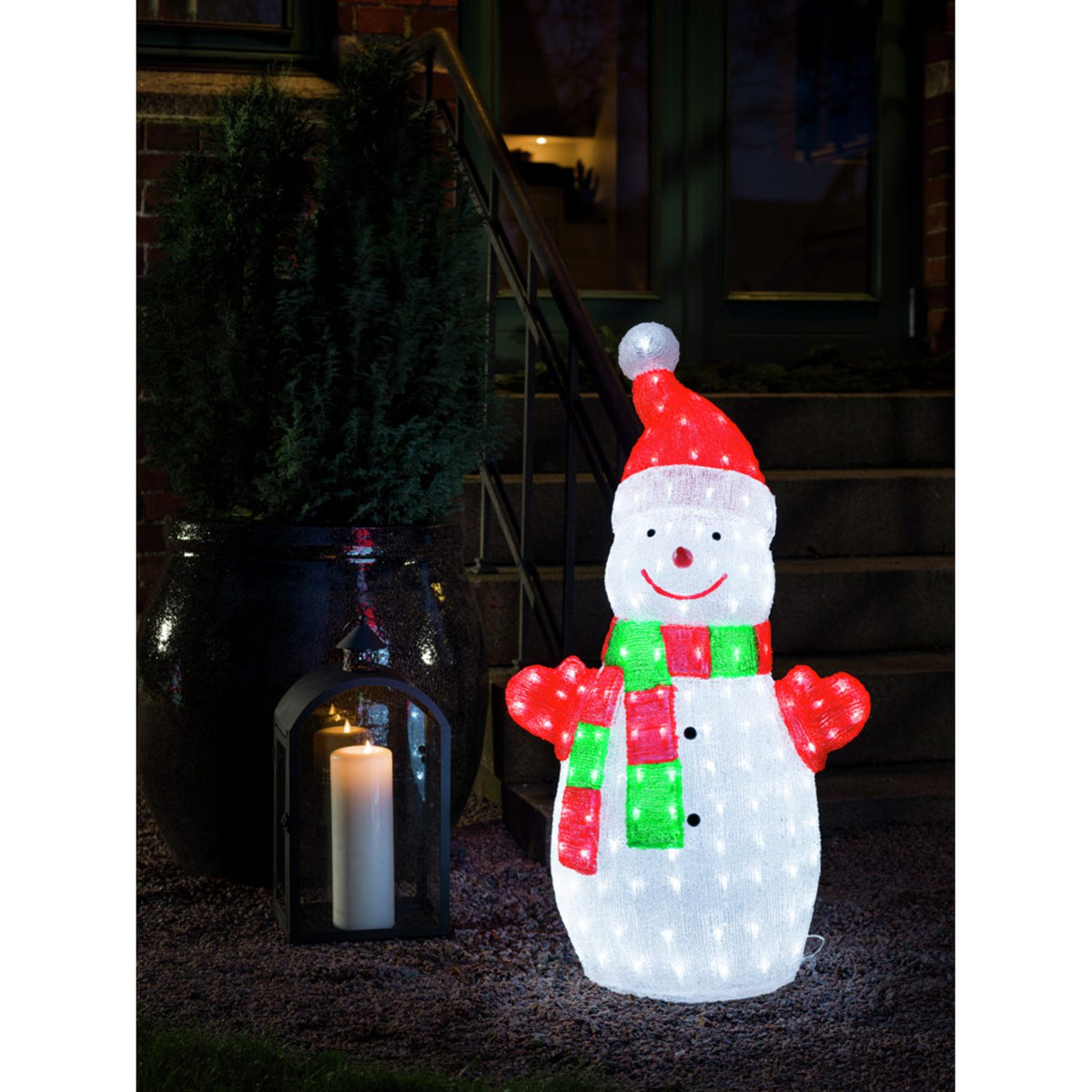 Snögubbe akryl 90cm 200 LED Ljusdekoration Ute