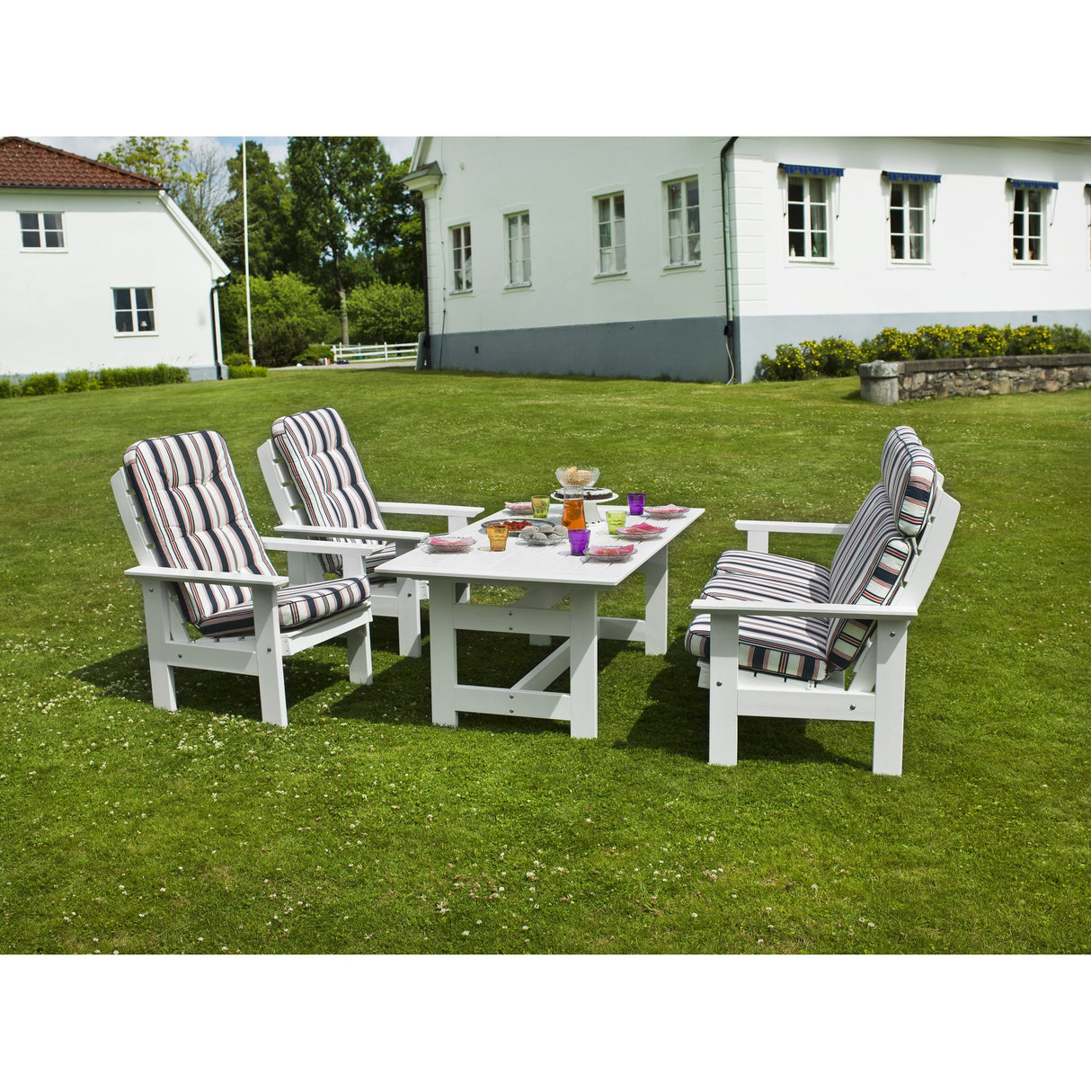 Herrgård Utebord 90x165 cm Vit