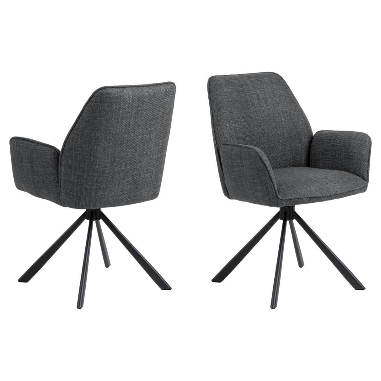 Bayonne Karmstol Basel tyg Mörkgrå