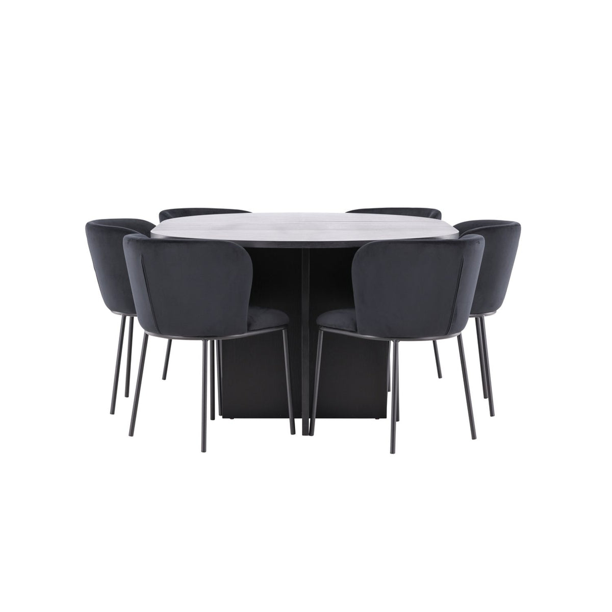 Strada, Edina Oval matgrupp Svart, Svart, 6st