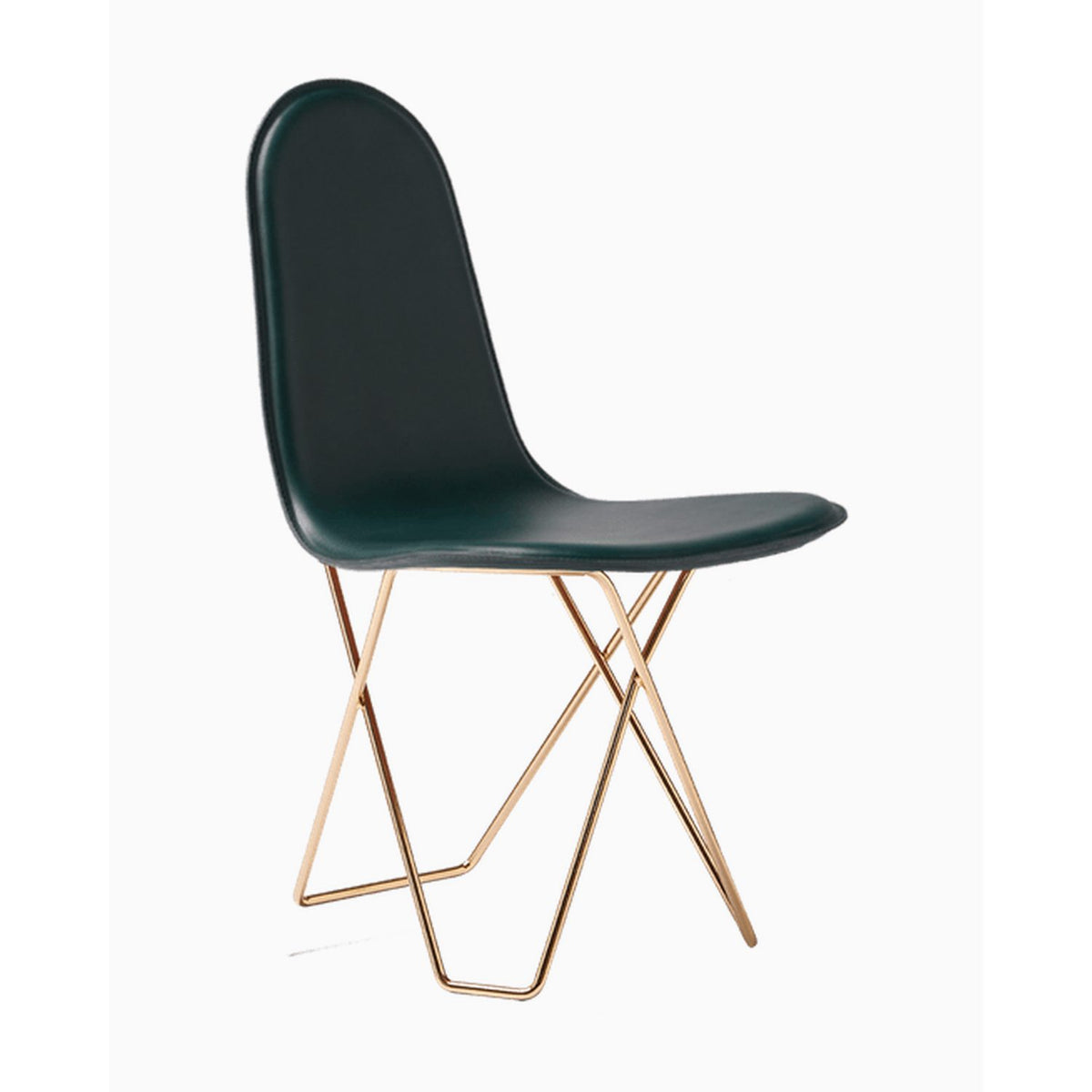 Cactus Leather Stol Ocean Blue, Guld