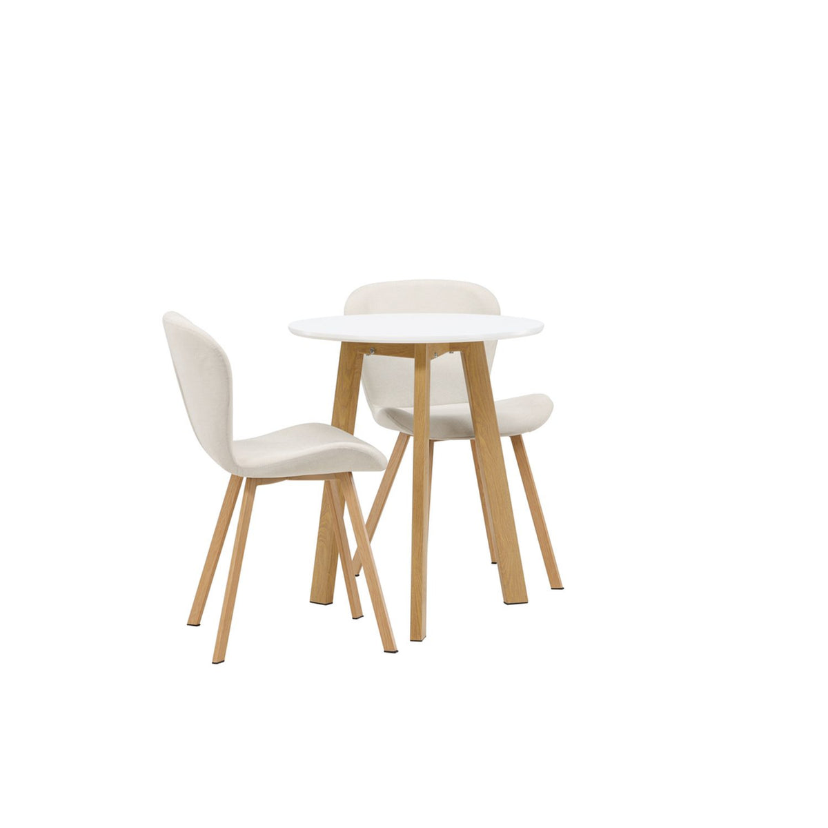 Leonora, Lilja Rund matgrupp Beige, Natur, Vit, ⌀65