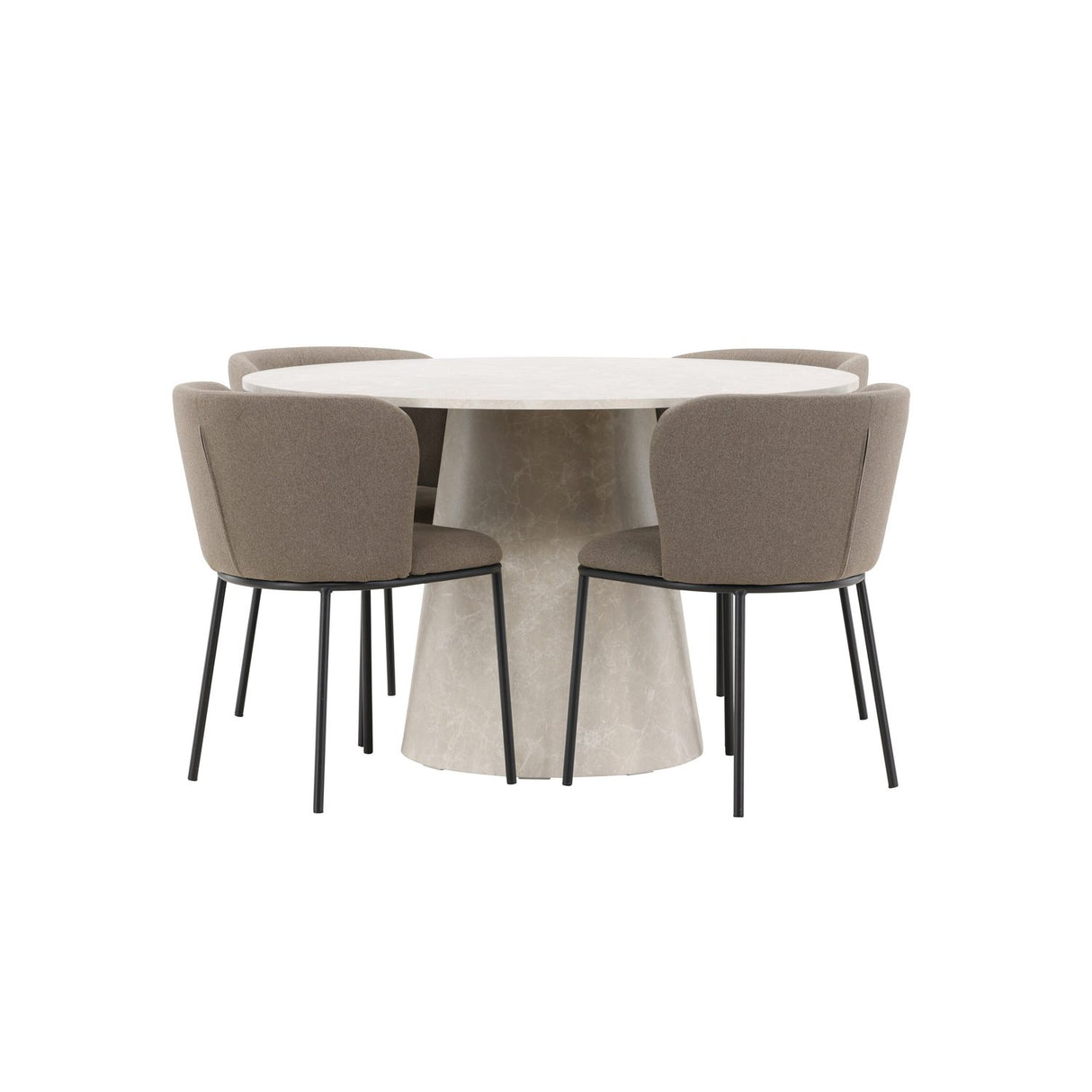 Lanzo, Edina Runt matgrupp Brun, Beige, 4st
