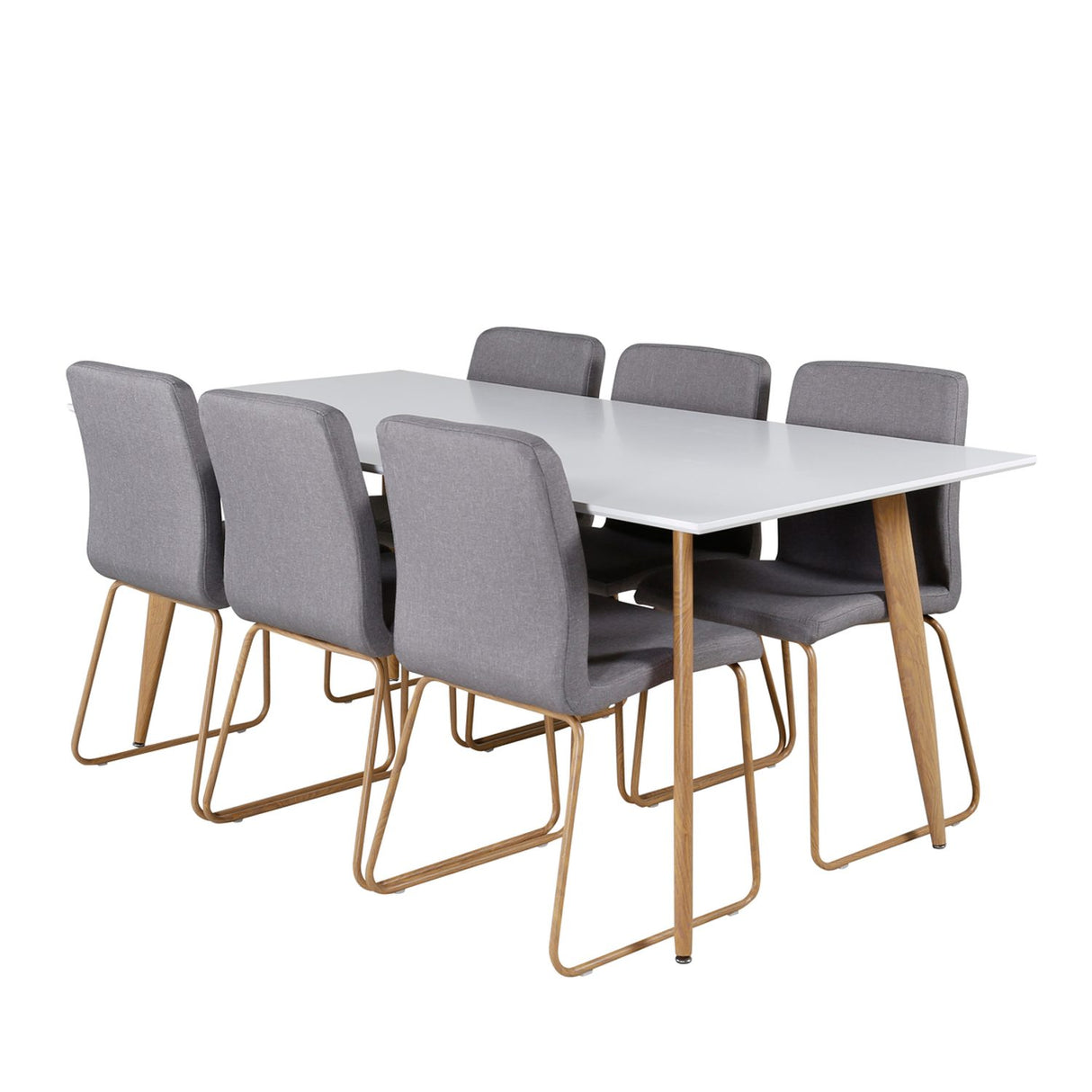 Polar, Mace Rektangulär matgrupp Grå,Natur, Natur,VIT, 180 x 90